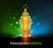 Realistic 3D Dimensional Elegant Ramadan Kareem Lantern or Fanous With Colorful Lights