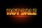Realistic 3D Fire burning text Hot Sale, special offer banner. Hot red flame glowing on black barckground. For seasonal discount