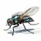 Realistic 3d Fly With Blue Legs On Transparent Background