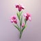 Realistic 3d Freesia: Cute Pink Flowers In Mario Art Style