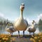 Realistic 3d Geese Clipart