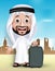 Realistic 3D Handsome Saudi Arab Man Wearing Thobe