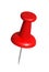 Realistic 3d icon mesh red thumbtack office push pin isolated on white background. Vector illustration ready to use for