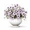 Realistic 3d Illustration Of White Petunia Stem In Vase