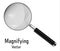 Realistic 3D magnifying glass Isolated on a white background. Magnifying tool for research and search for your design.