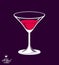 Realistic 3d martini glass placed over dark background, alcohol