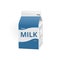 Realistic 3D Milk Carton Packing Isolated On White