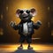 Realistic 3d Model Of A Charming Cartoon Mouse In Sunglasses And Leather Jacket