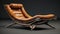 Realistic 3d Model Of Dark Brown And Beige Leatherhide Chaise Lounger