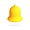 Realistic 3d notification yellow bell icon