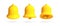 Realistic 3d notification yellow bell icon set.