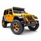 Realistic 3d Orange Jeep Wrangler On White Isolated Background