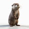 Realistic 3d Otter Model On White Background - Pixar Style, Impressive 8k Uhd Renderings