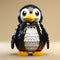 Realistic 3d Penguin In Lego: Detailed Rendering With Bold Patterns