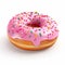 Realistic 3d Pink Sprinkled Donut - Duckcore Style