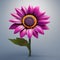 Realistic 3d Purple Flower Model With Mario Video Game Art Style