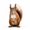 Realistic 3d Red Squirrel On White Background - High Quality Ultra Hd