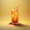 Realistic 3d Render Of Arnold Palmer Cocktail Iced Tea With Lemon