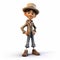 Realistic 3d Render Of Cartoon Character With Hat