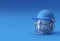 Realistic 3d  Render Cricket Helmet mockup isolated on Blue Background