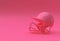 Realistic 3d  Render Cricket Helmet mockup isolated on Pink Background
