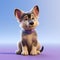 Realistic 3d Render Of Cute Baby German Shepherd Cartoon Puppy