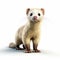 Realistic 3d Render Of Furry Ferret On White Background