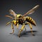 Realistic 3d Render Of Yellow Wasp With Cobra Pattern