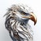 Realistic 3d Rendering Of An Eagle In Dark White And Light Gold