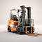 Realistic 3d Rendering Of Nissan Forklift With Volumetric Light