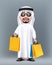 Realistic 3D Rich Saudi Arab Man Character Wearing