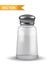 Realistic 3d salt shaker. Glass jar for spices. Isolated on white background. Ingredient for cooking. Vector