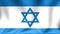 Realistic 3d seamless looping Israel flag waving in the wind. Seamless Looping Animation. 4K High Definition Video.