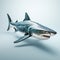 Realistic 3d Shark Model On Gray Background