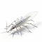 Realistic 3d Silverfish On White Background - Translucent Water Caninecore