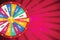 Realistic 3d spinning fortune wheel, lucky roulette vector illustration.