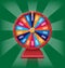 Realistic 3d spinning fortune wheel, lucky roulette vector illustration