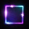 Realistic 3d square neon sign for decoration flyer