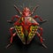 Realistic 3d Stink Bug With Striking Symmetrical Patterns