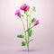 Realistic 3d Sweet Pea Flower In Mario Video Game Art Style