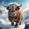 Realistic 3d Yak Clipart In Aggressive Digital Illustration Style