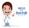 Realistic 3D Young Friendly Female Professional Doctor Medical Character