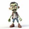 Realistic 3d Zombie Character With Childlike Illustrations