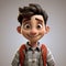 Realistic Adventure-themed Cartoon Boy 3d Model