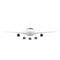 Realistic airplane front view mockup - white isolated modern plane