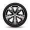 Realistic aluminum wheel car tire style racing grey on white background vector