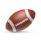 Realistic american football ball with shadow