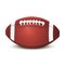 Realistic american football ball on white background