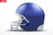 Realistic American football helmet. Side view