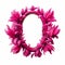 Realistic Anamorphic Art: Pink Flower Frame On White Background